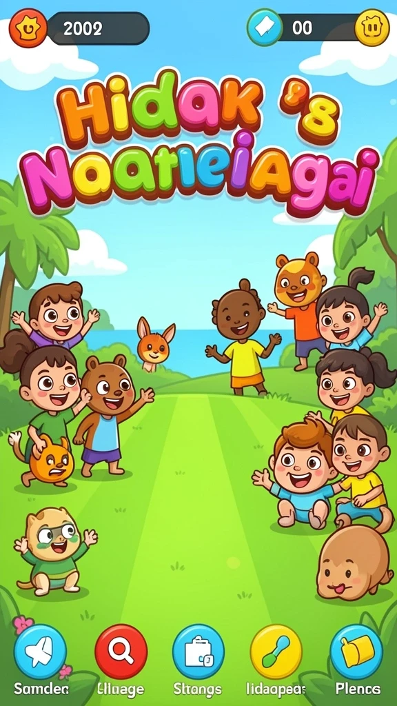 Tangkapan layar menunjukkan menu utama game AJO89.