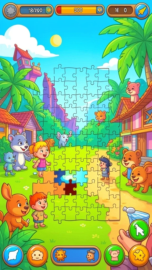 Grafik level hutan yang memukau dan detail.