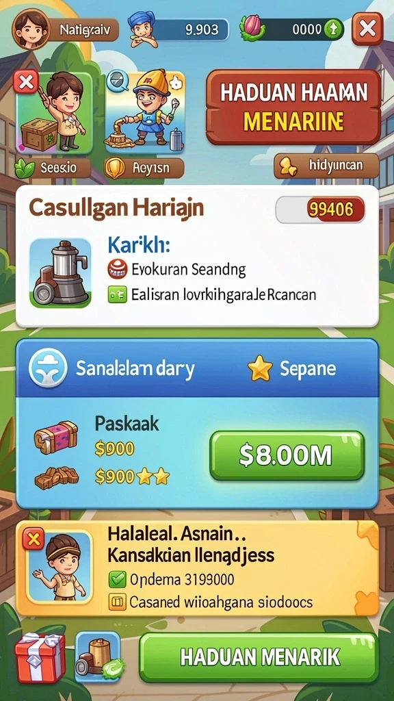 Berbagai tantangan menarik di setiap level.