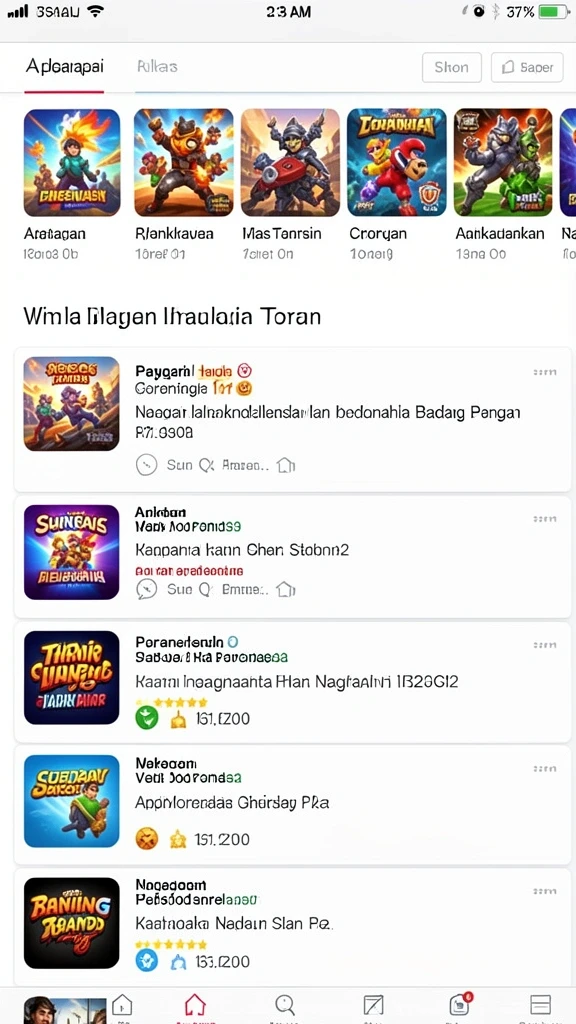 Tampilan menu utama yang menarik dan mudah dinavigasi.
